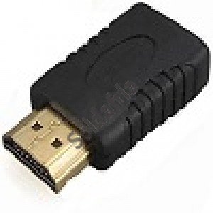 Adaptador HDMI Macho/HDMI Fêmea Gold - 180 Graus