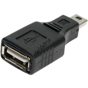Adaptador USB A Fêmea Para USB Mini B 5 Pinos Macho