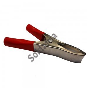 Garra Jacaré Para Bateria 50A Vermelha 100mm