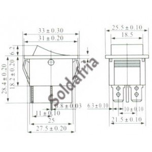 Chave Gangorra KCD4-201C Preta Com Marcação (L-D) 4T