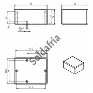 Caixa Patola PB-075 35x60x75mm