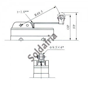 Chave Micro Switch KW-15GW22-B Com Aste Longa e Roda Chave Micro Switch KW-15GW22-B Com Aste Longa e Roda
