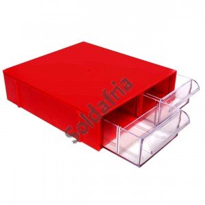 Gaveteiro CG102/5 Vermelho Com 2 Gavetas E 10 Divisórias Gaveteiro CG102/5 Vermelho Com 2 Gavetas E 10 Divisórias