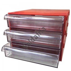 Gaveteiro CG303/5 Vermelho Com 3 Gavetas E 15 Divisórias Gaveteiro CG303/5 Vermelho Com 3 Gavetas E 15 Divisórias