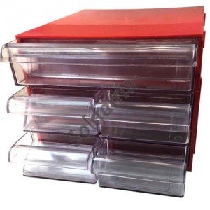 Gaveteiro CG305/5 Vermelho Com 5 Gavetas E 25 Divisórias Gaveteiro CG305/5 Vermelho Com 5 Gavetas E 25 Divisórias