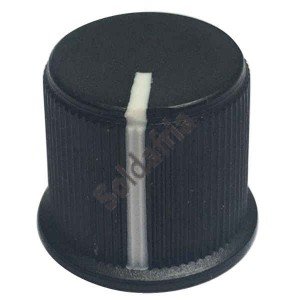 Knob AD-217E Preto Para Eixo Estriado Knob AD-217E Preto Para Eixo Estriado