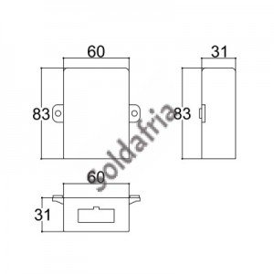 Caixa Patola CP-018 Com Furo Para Conector 31x60x82mm Caixa Patola CP-018 Com Furo Para Conector 31x60x82mm