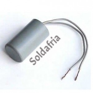 Capacitor De Partida 4uF X 250V  Frequência: 50/60Hz Com Cabo Temperatura: -25+85ºC