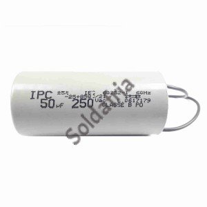 Capacitor De Partida 50uF X 250V Frequência: 50/60Hz Com Cabo Temperatura: -25+85ºC Capacitor De Partida 50uF X 250V Frequência: 50/60Hz Com Cabo Temperatura: -25+85ºC