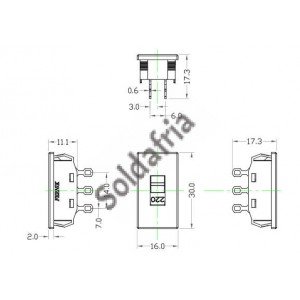 Chave HH 110/220 Grande Plastica Encaixe Preta - FK-230-0-S-1-1-J