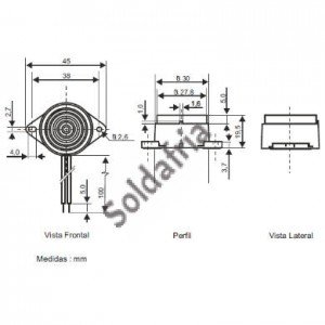 Buzzer Intermitente Sonalarme S-6/30V-O-I Oscilador Interno Buzzer Intermitente Sonalarme S-6/30V-O-I Oscilador Interno