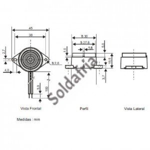 Buzzer Intermitente Sonalarme S-6/30V-O-I Oscilador Interno