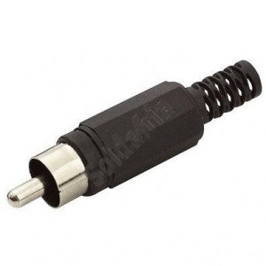 Plug RCA Macho Plástico Preto