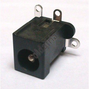 Conector Jack Smd DC-021H 3T Em Pé 2,5mm Encaixe Duplo