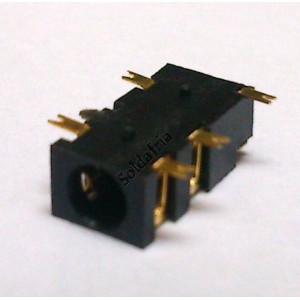 Conector Jack Smd PJ-327A-1 3,5mm 5T Dourado
