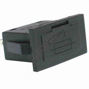 Porta Fusível BF-020 Retangular Para Painel Preto Porta Fusível BF-020 Retangular Para Painel Preto
