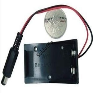 Suporte/Caixa Para Bateria De 9V Com Plug P4 2,1mm Para Arduino