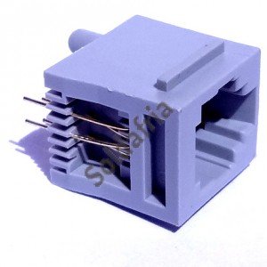 Jack RJ11 6P4C 180 Graus Para Placa YH52-14 Jack RJ11 6P4C 180 Graus Para Placa YH52-14