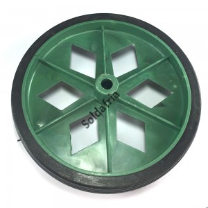 Roda De Plastico Colorida Verde Sem Rolamento 152mm X 27mm