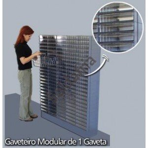 Base Modular Com Duas Gavetas - Vermelho - GVT1 Base Modular Com Duas Gavetas - Vermelho - GVT1
