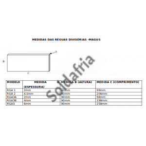 Régua Divisória Para GTA1 - RGA1 