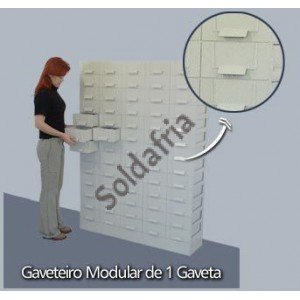 Base Modular Com Uma Gaveta - Cinza - GVT3 