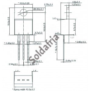 SCR BT151-650R  12 A, 15mA, 650 V, SOT78