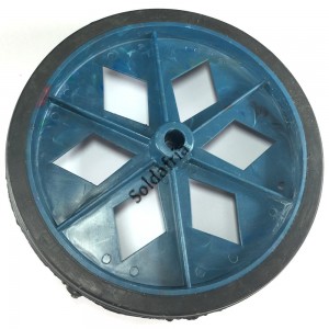 Roda De Plastico Colorida Azul Sem Rolamento 152mm X 27mm
