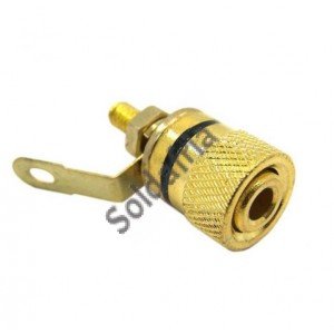 Borne Dourado para plug banana Preto LS-5007