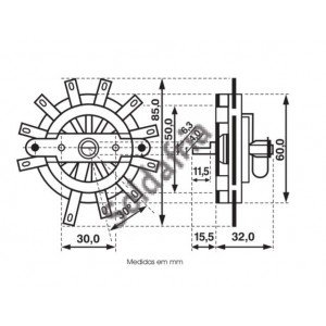 Chave de Onda Seletora CH-60 Knob e Dial 0+10 Posições 20A