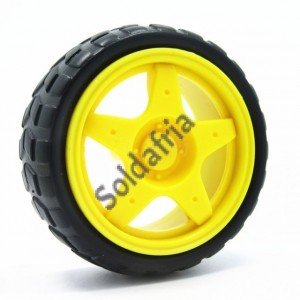 Roda com Pneu 65mm x 26mm Para Robótica