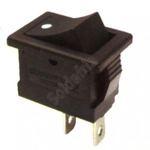 Chave Gangorra KCD1-101 Pulsante NF Preta Com Ponto Chave Gangorra KCD1-101 Pulsante NF Preta Com Ponto