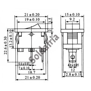Chave Gangorra KCD1-101 Pulsante NF Preta Com Ponto Chave Gangorra KCD1-101 Pulsante NF Preta Com Ponto