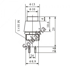 Chave Push Button DS-450 Preta Com Trava Chave Push Button DS-450 Preta Com Trava