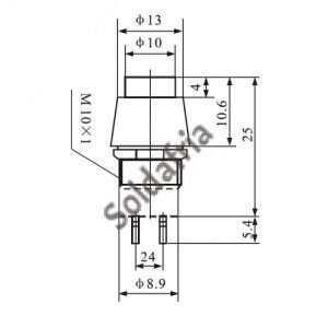 Chave Push Button DS-450 Verde Com Trava Chave Push Button DS-450 Verde Com Trava