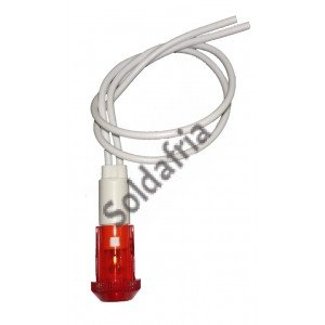 Sinalizador PL-108T Olho De Boi Vermelho 24V Com Fio Sinalizador PL-108T Olho De Boi Vermelho 24V Com Fio