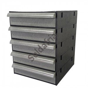 Gaveteiro CG505/0 Ecológico 5 Gavetas Sem Div. Preto/Cinza Gaveteiro CG505/0 Ecológico 5 Gavetas Sem Div. Preto/Cinza