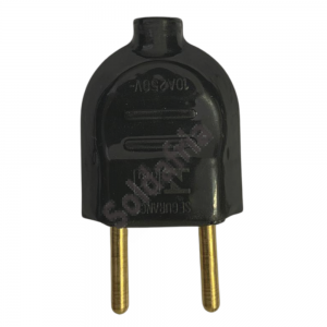 Plug de Tomada Macho 2P (2 Pinos) 10A Universal Preto