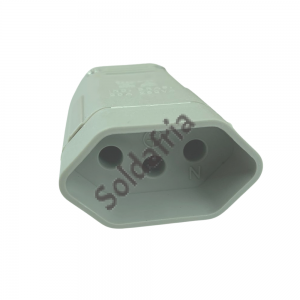 Plug de Tomada Fêmea 2P+T (3 Pinos) 20A Universal Cinza Plug de Tomada Fêmea 2P+T (3 Pinos) 20A Universal Cinza