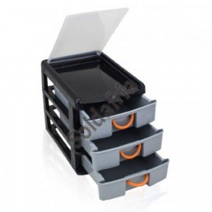 Organizador 7080 Plástico 3 Gavetas e Tampa 16 X 14 x 20 cm
