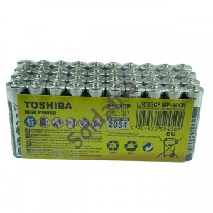 Pilha Alcalina AAA 1,5V Toshiba LR03G - Cartela com 40 peças
