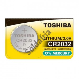 Bateria 3V CR2032 Lithium Toshiba Cartela com 1 peça