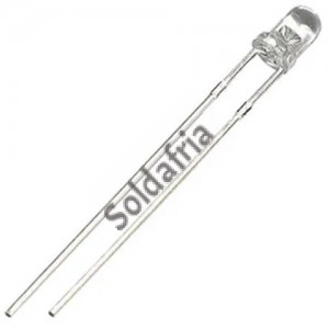 Led 3mm Transparente Acende Verde 7.000 a 9.000 MCD