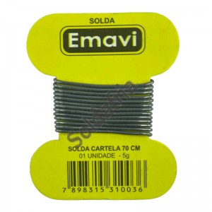 Solda Em Fio chumbo/estanho Cartela 5gr 0,7m Emavi