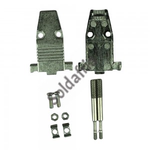 Capa Metálica Para Conector DB9 Cinza Com Kit Longo S/ Trava