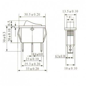 Chave Gangorra KCD3-102N Vermelha Com Neon Sem Marcação Chave Gangorra KCD3-102N Vermelha Com Neon Sem Marcação