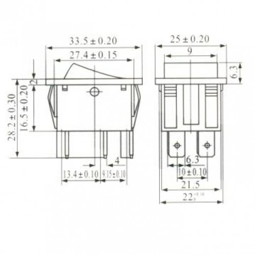 Chave Gangorra KCD4-203RN Preta 3 Posicões 6T Chave Gangorra KCD4-203RN Preta 3 Posicões 6T