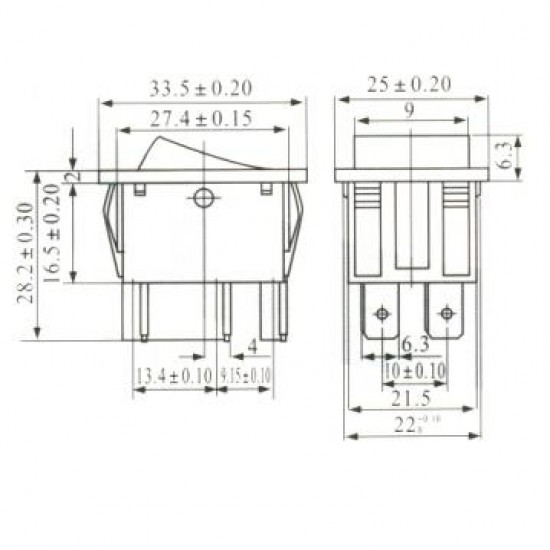 Chave Gangorra KCD4-203RN Preta 3 Posicões 6T Chave Gangorra KCD4-203RN Preta 3 Posicões 6T