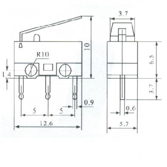 Chave Micro Switch KW10-B Com Aste Chave Micro Switch KW10-B Com Aste