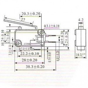 Chave Micro Switch KW11-7-3 3T 27mm